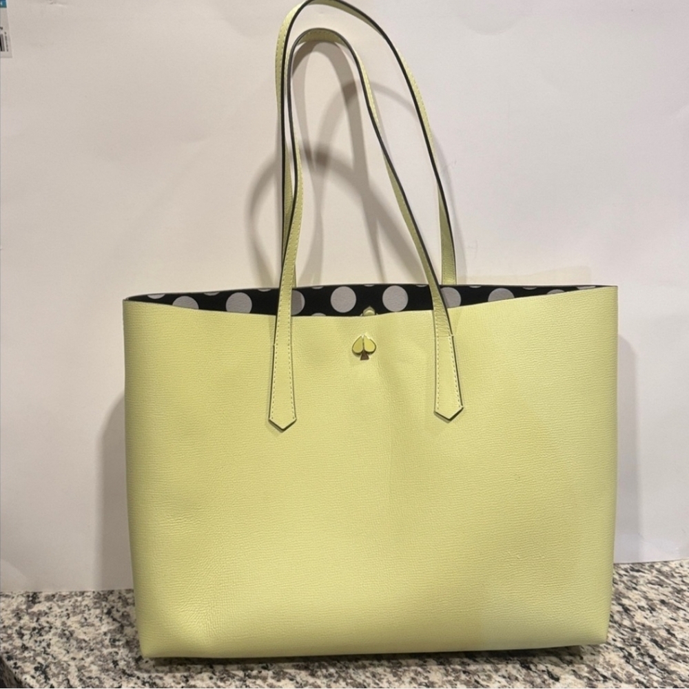 Kate Spade Lemon Molly Bikini Dot Pop Large Tote Bag New Without Tags